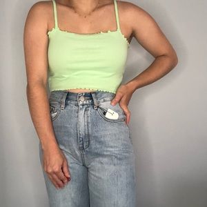 Topshop Mint Green Cropped Tank